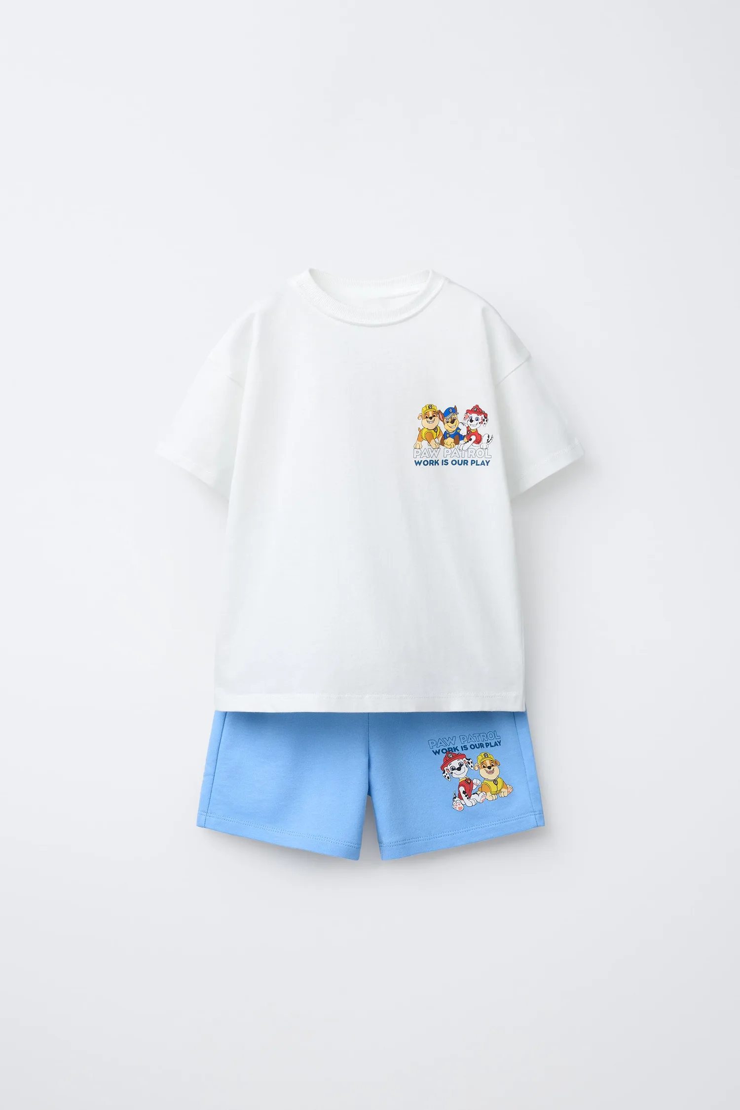 Комплект из футболки и шорт-бермудов paw patrol Zara, светло-голубой