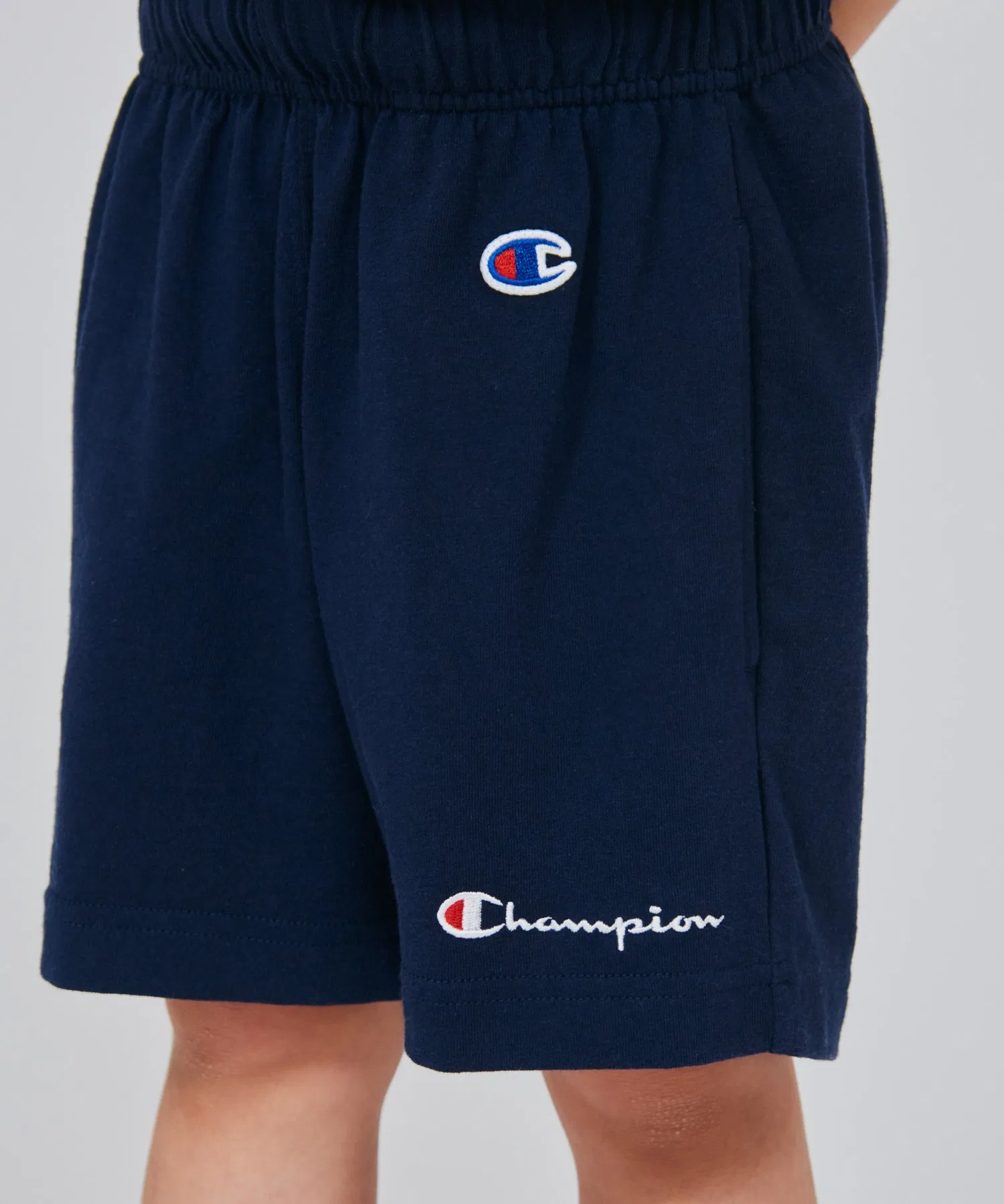 Детские шорты Champion из хлопка, тёмно-синие — фото 2