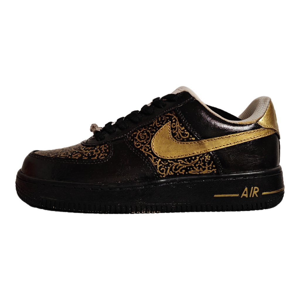 

Nike Кроссовки Air Force 1 Slip Low Top для скейтбординга, мужские, черно-золотые