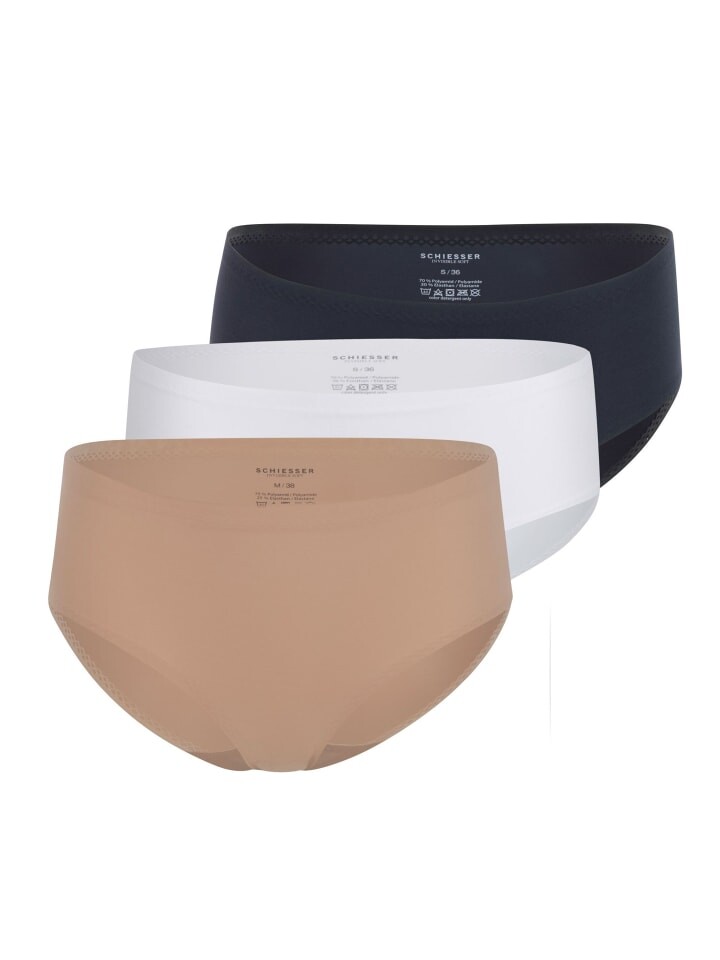 

Трусы Schiesser Panty Invisible Soft, цвет schwarz/weiß/braun