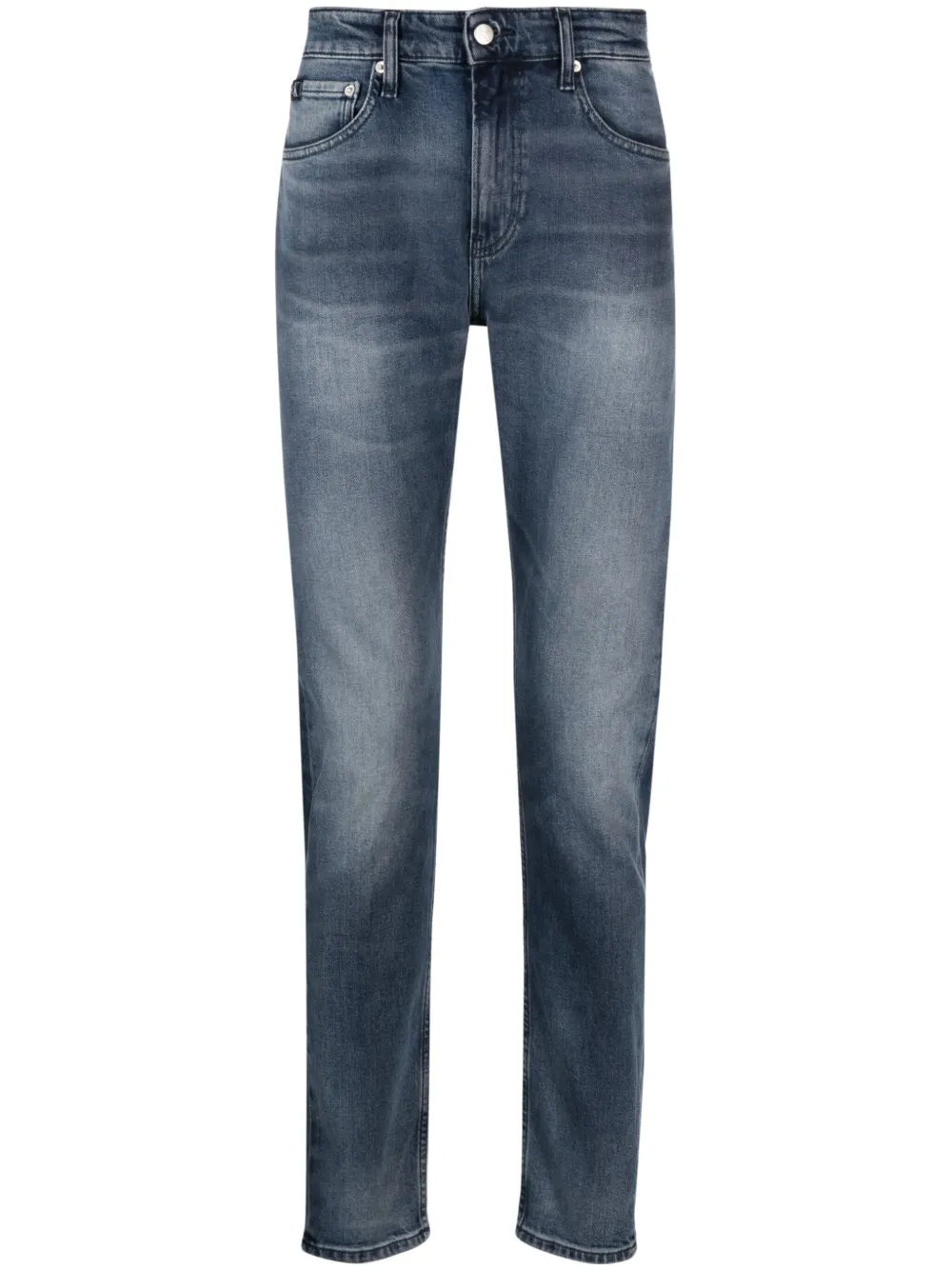 

Прямые джинсы с нашивкой-логотипом Calvin Klein Jeans, синий