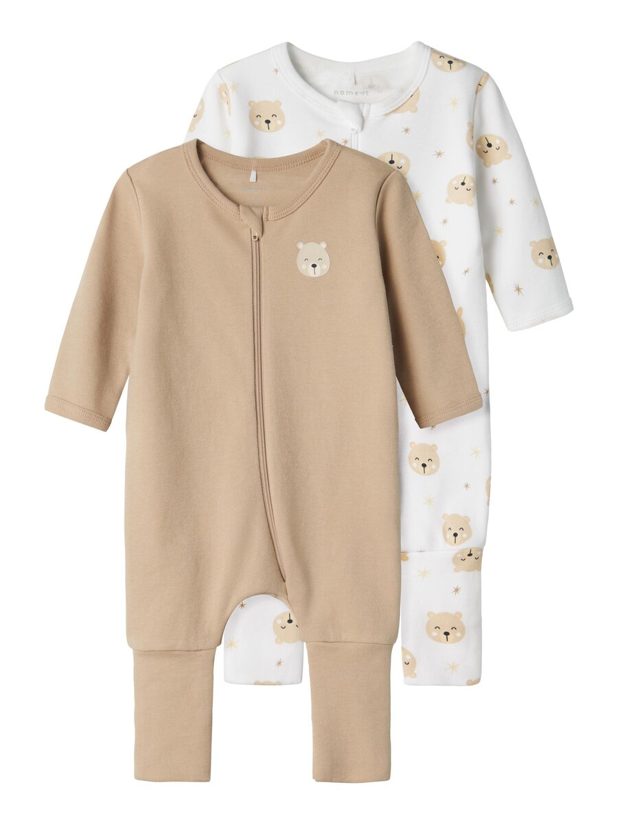 

Пижама NAME IT, цвет Beige/Dark beige/White