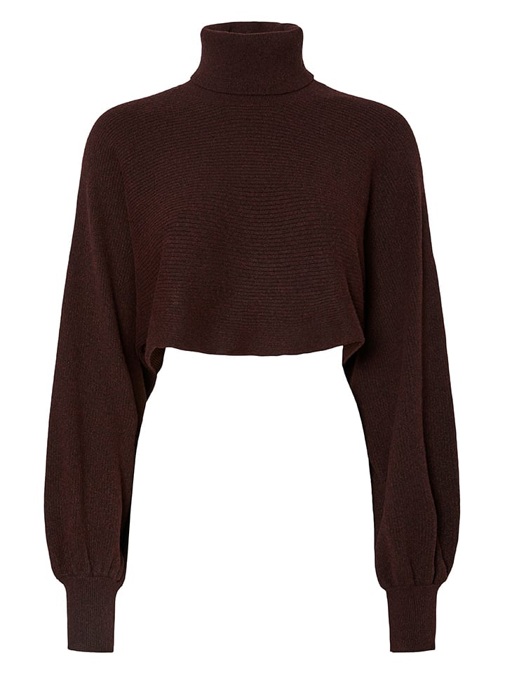 

Pieces Коричневый свитер с высоким воротником