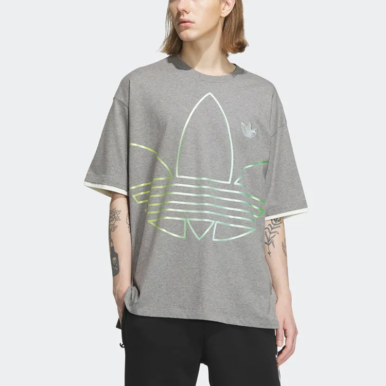 Adidas Originals Футболка мужская базовая вересково-серый — фото 3