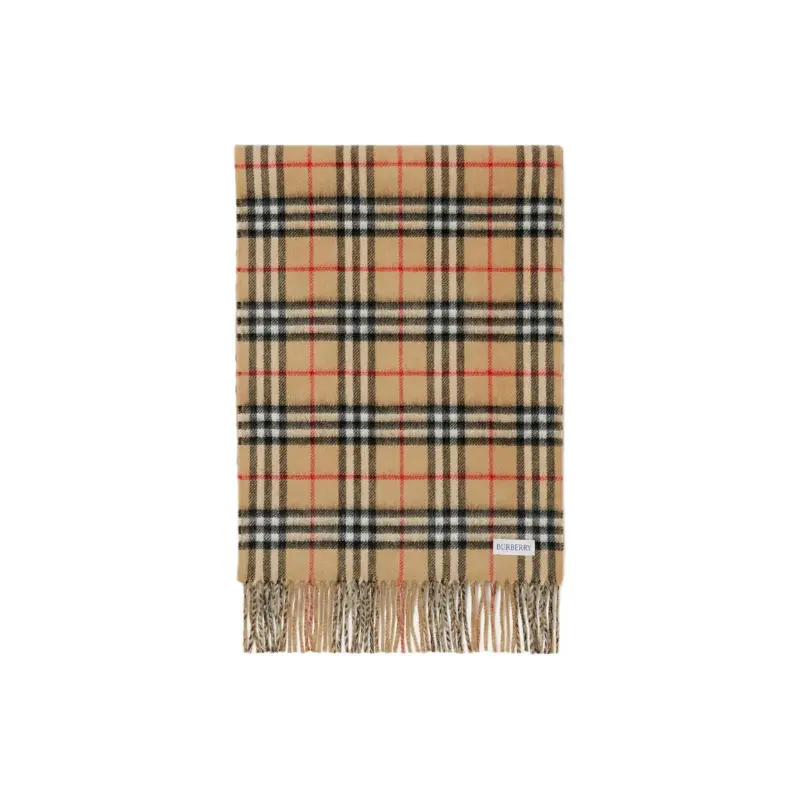 

Шарф вязаный Burberry Checked, коричневый
