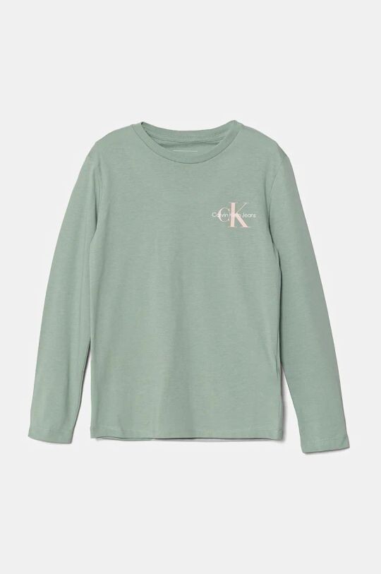 

Детский лонгслив Calvin Klein Jeans, зеленый