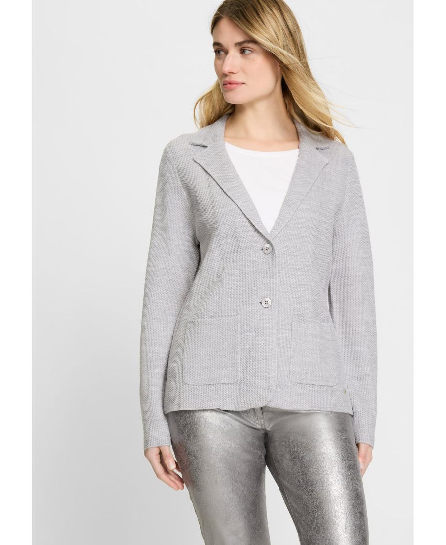 

Женский блейзер из смеси мериносовой шерсти Olsen, Misty grey melange