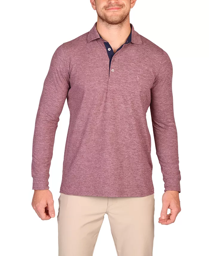 

Мужская меланжевая поло с длинным рукавом из супермягкой ткани Tailorbyrd, фиолетовый