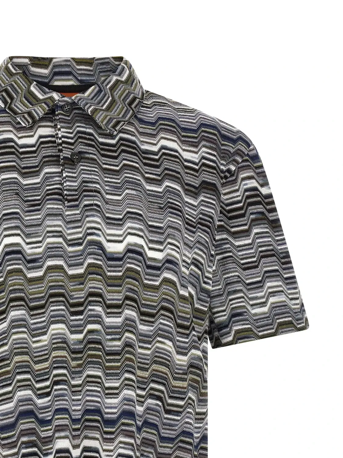 Поло с неравномерным зигзагообразным узором Missoni, зеленый — фото 3
