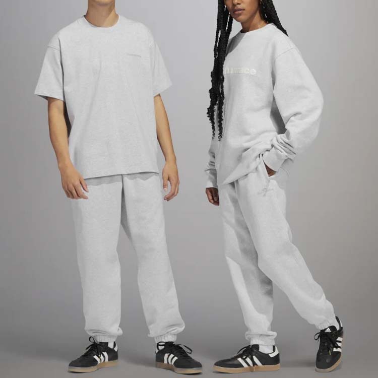 Спортивные брюки adidas x Pharrell Humanrace Logo Sweatpant 'Halo Blue', серый — фото 4