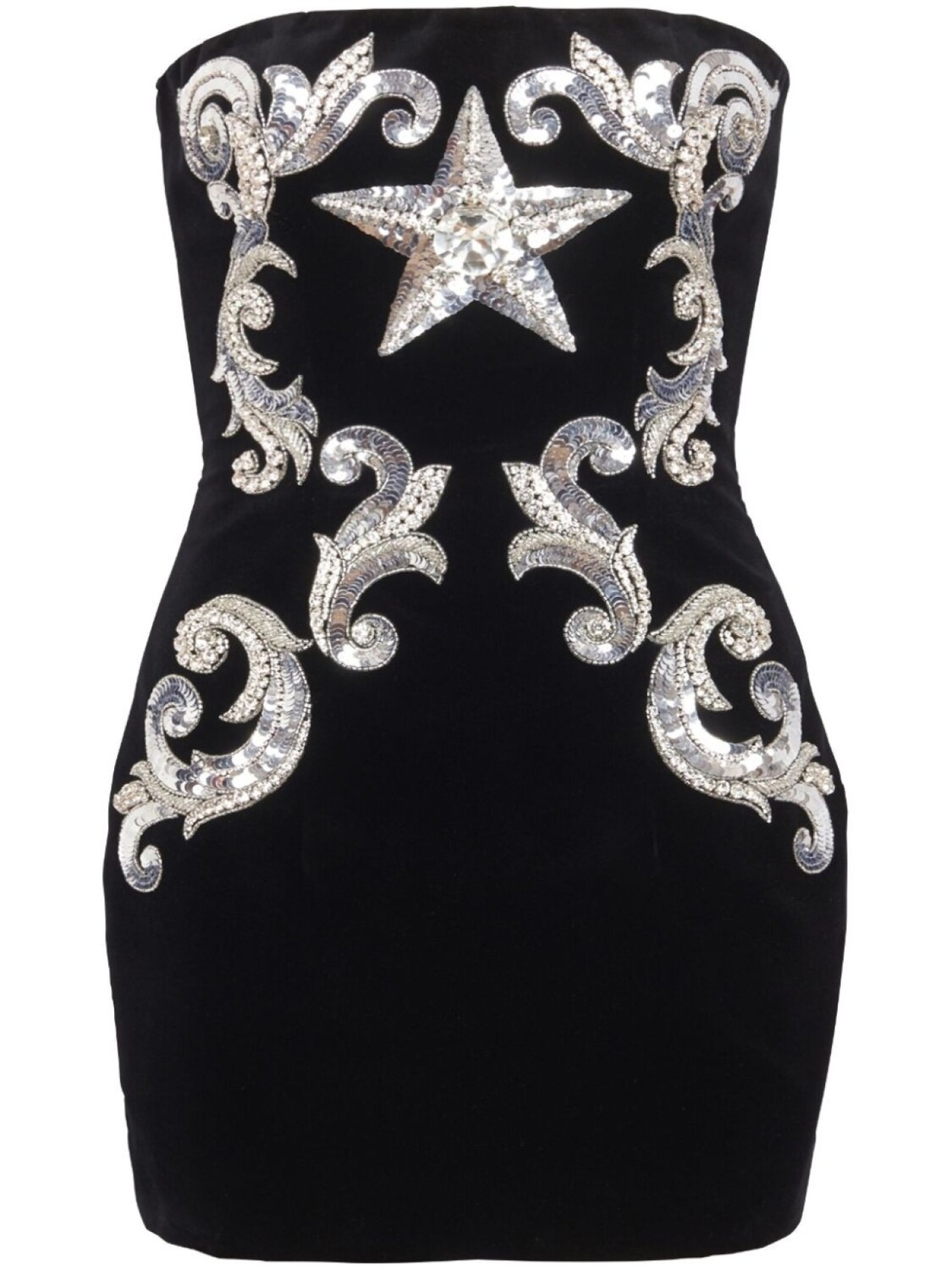 

Balmain платье мини с вышивкой, черный