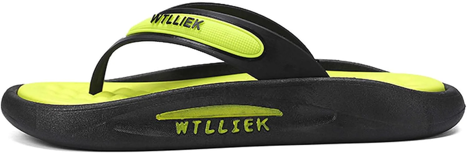 

Мужские летние пляжные шлепанцы с поддержкой свода стопы, удобные спортивные сандалии для дома и улицы, легкие и дышащие UANGLI, зеленый