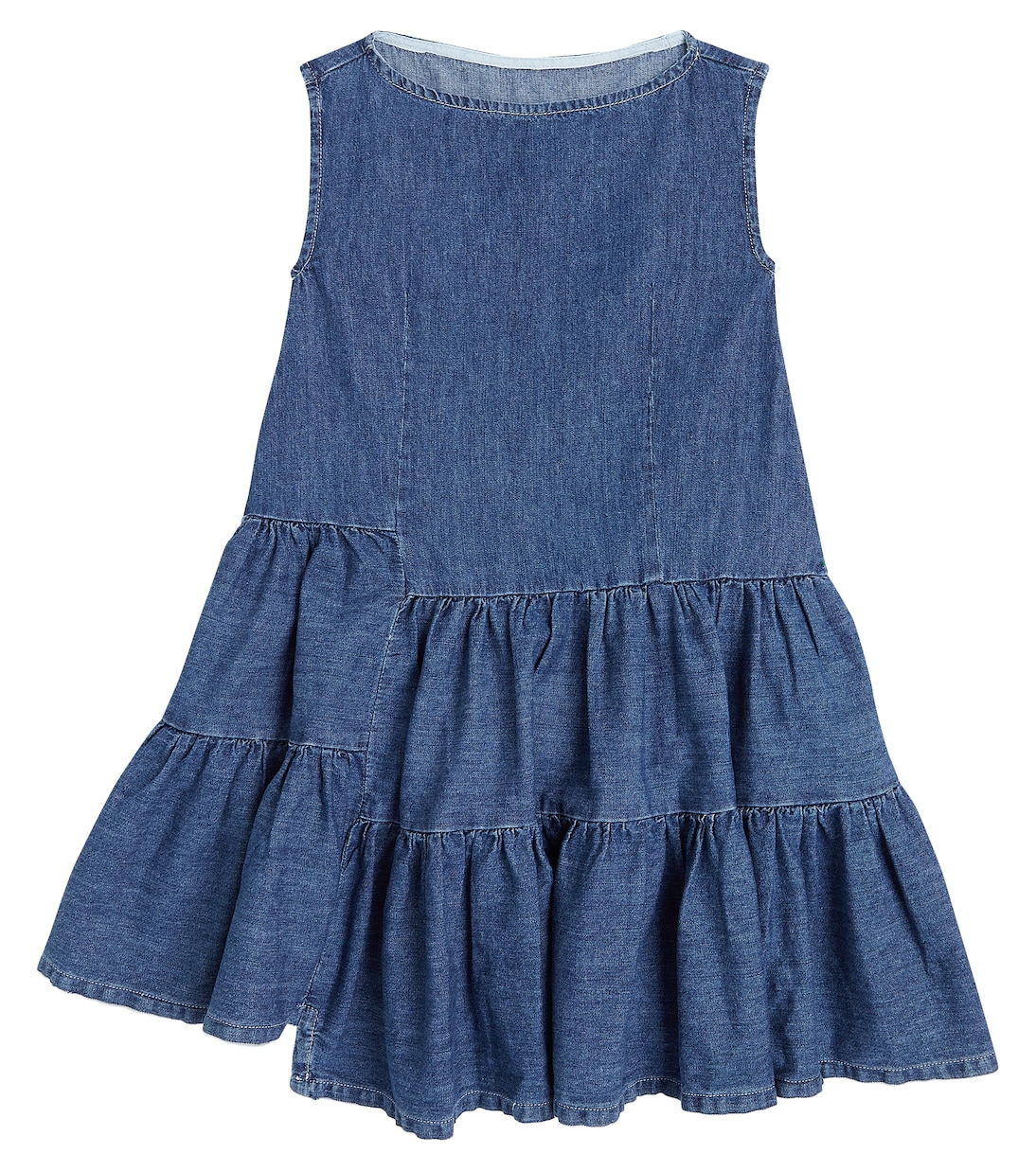 

Платье из денима с рюшами MM6 Maison Margiela Kids, Blue Denim