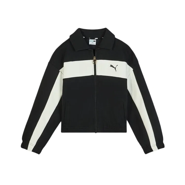 Детская куртка с отложным воротником PUMA, Black/White