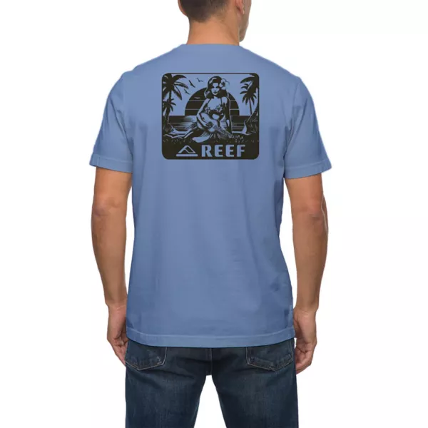 

Мужская футболка с принтом Island Song Reef, цвет steel blue