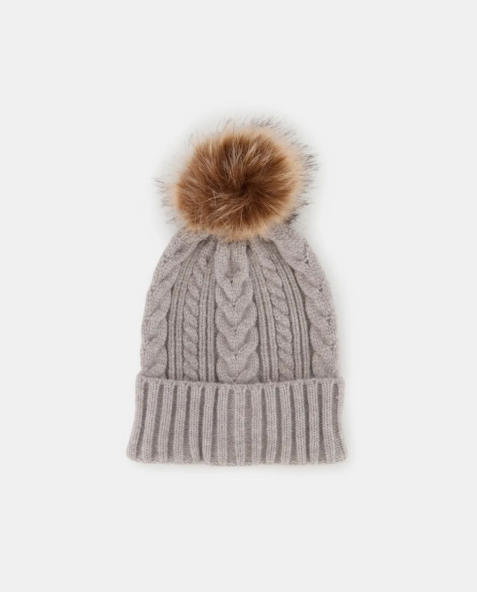 

Шапка с помпоном Easy Wear, светло-серый