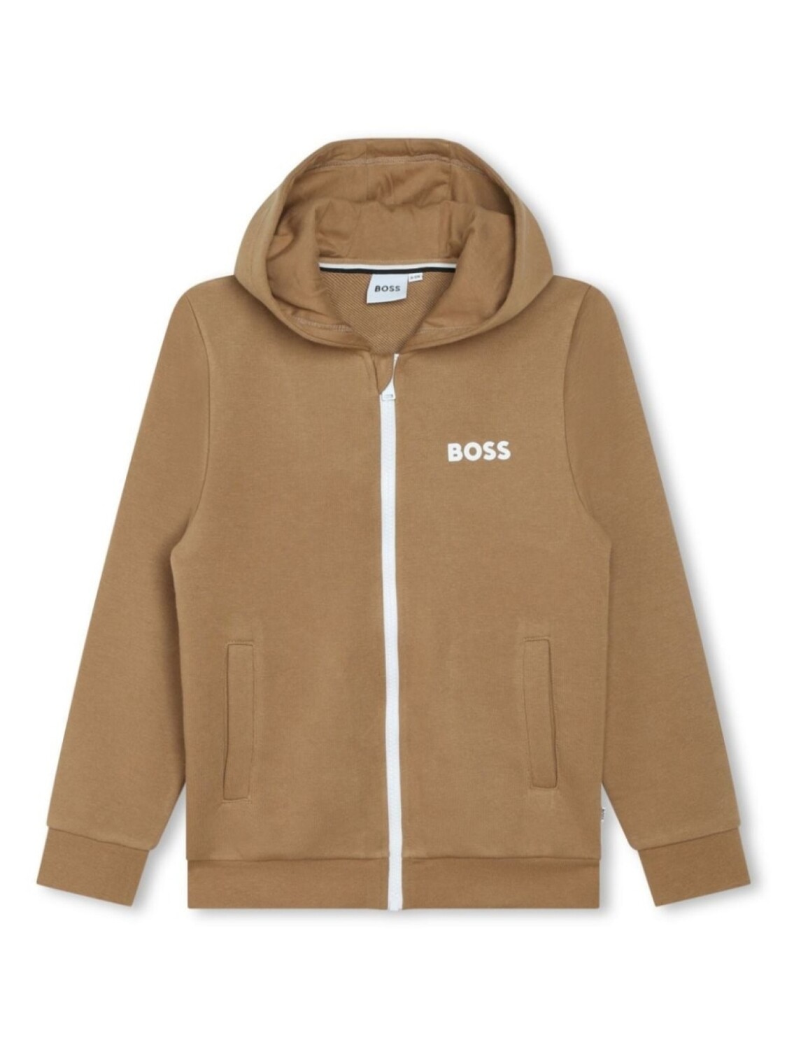 

BOSS Kidswear толстовка с капюшоном и логотипом, нейтральный цвет