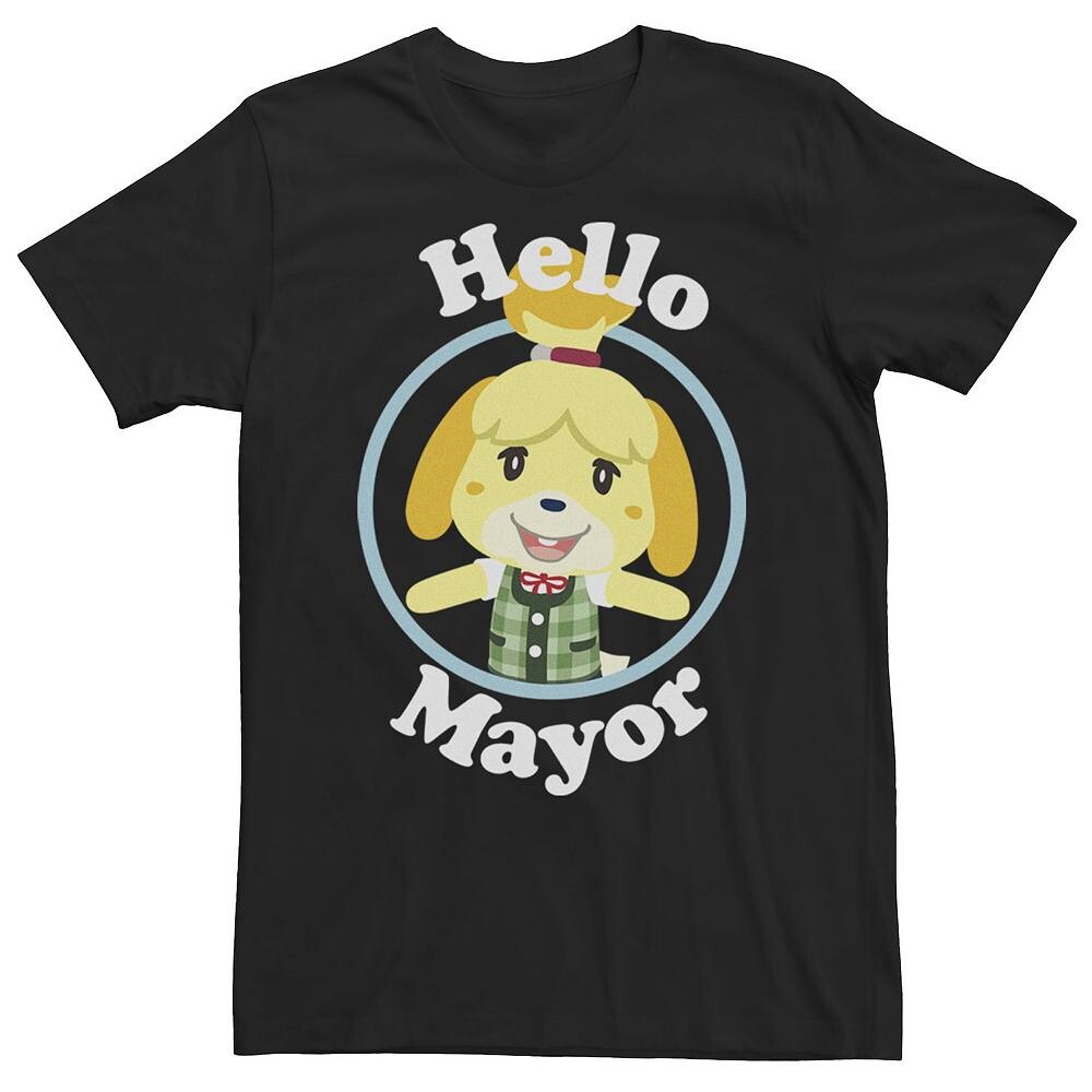 

Футболка Big & Tall Animal Crossing Isabelle Hello Mayor с портретом Nintendo, черный