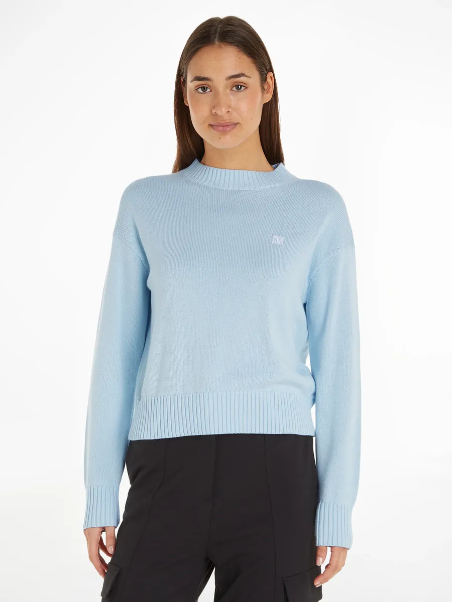

Вязаный свитер Calvin Klein Jeans "CK EMBRO BADGE SWEATER", синий