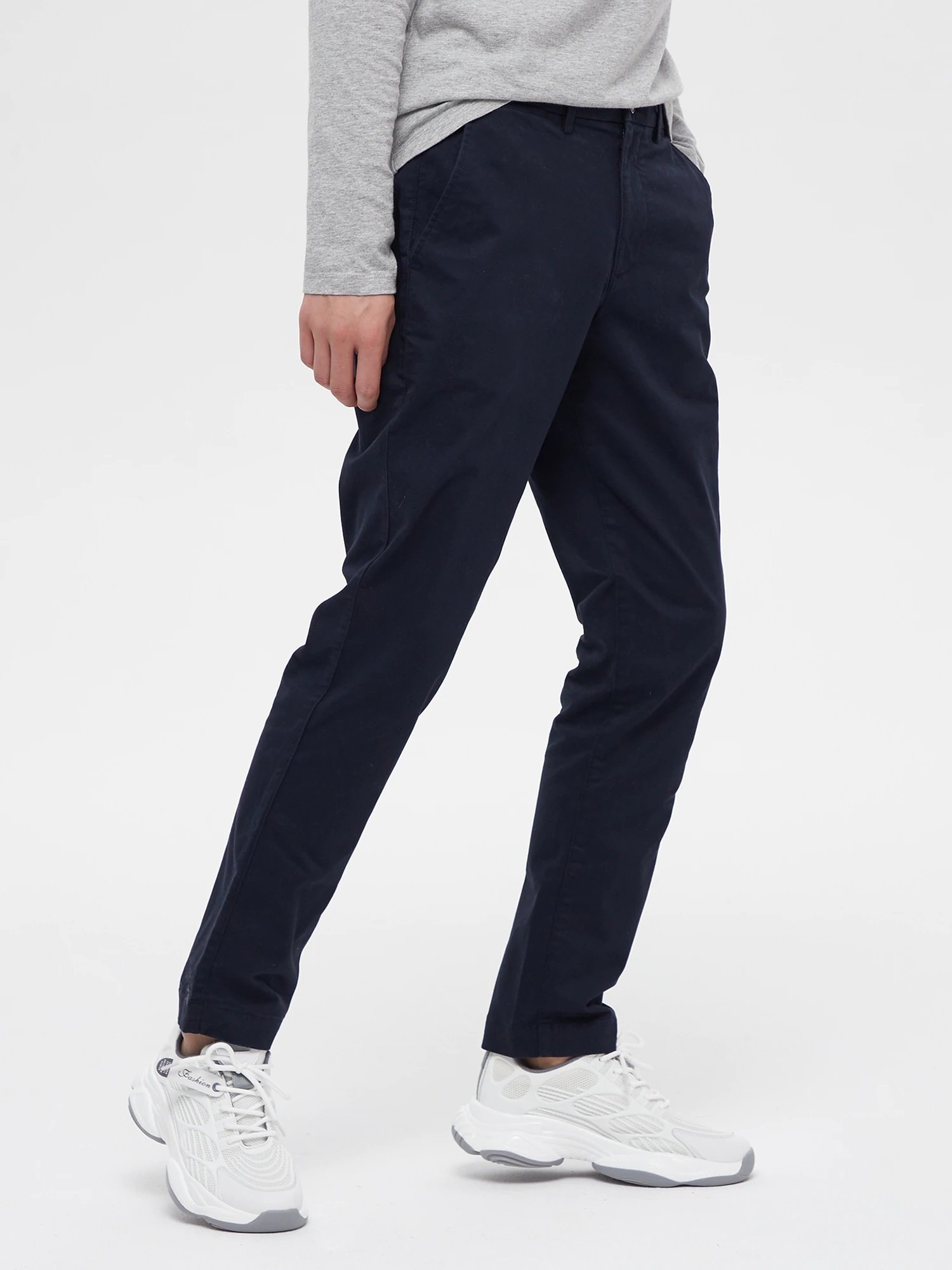 Брюки Gapflex Essential Khaki Slim Fit Gap, NEW_CLASSIC_NAVY — фото 4