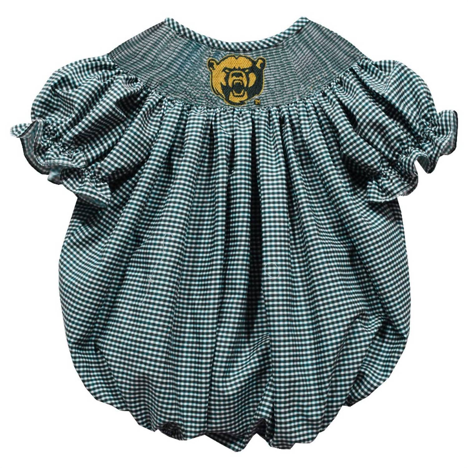 

Детский комбинезон Baylor Bears Smocked Bubble Romper зеленого цвета Vive La Fete