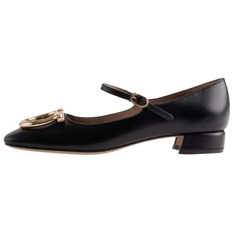 Ferragamo Туфли Мэри Джейн на плоской подошве GANCINI, черные, женские
