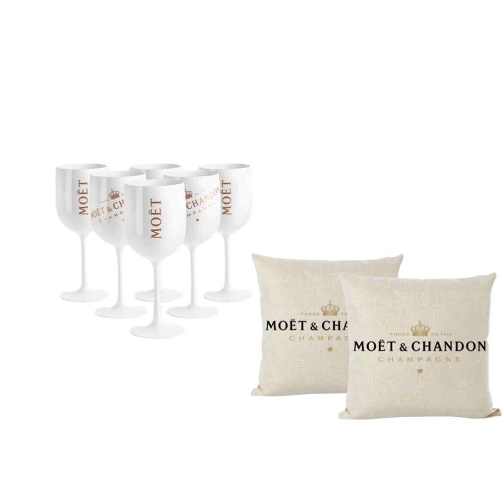 

Бокалы Moët & Chandon Ice Impérial, включая 2 подарочных набора с льняными подушками, бокалы для шампанского, белые Moet & Chandon