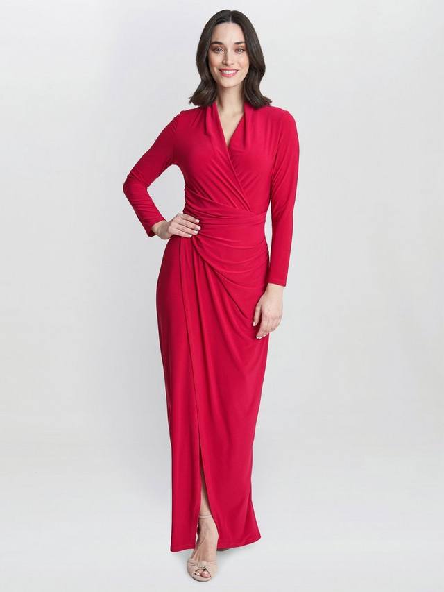

Макси-платье с запахом из джерси hilary Gina Bacconi, цвет Magenta