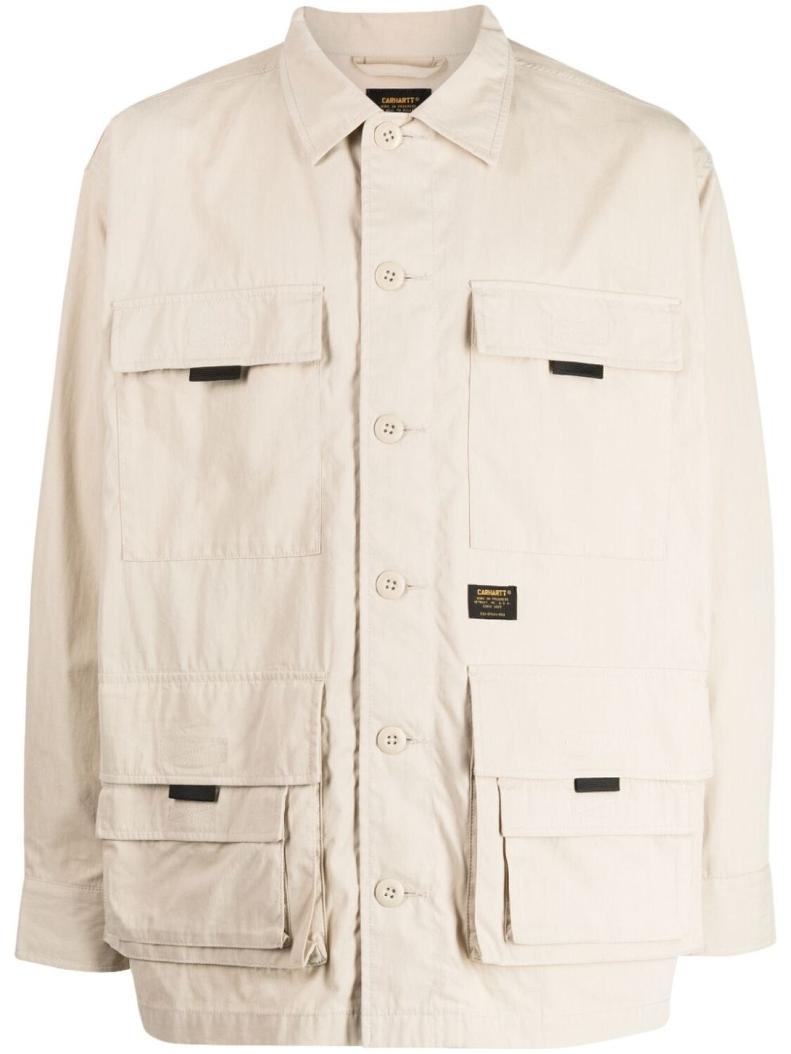 

Carhartt WIP куртка на пуговицах с нашивкой-логотипом, коричневый