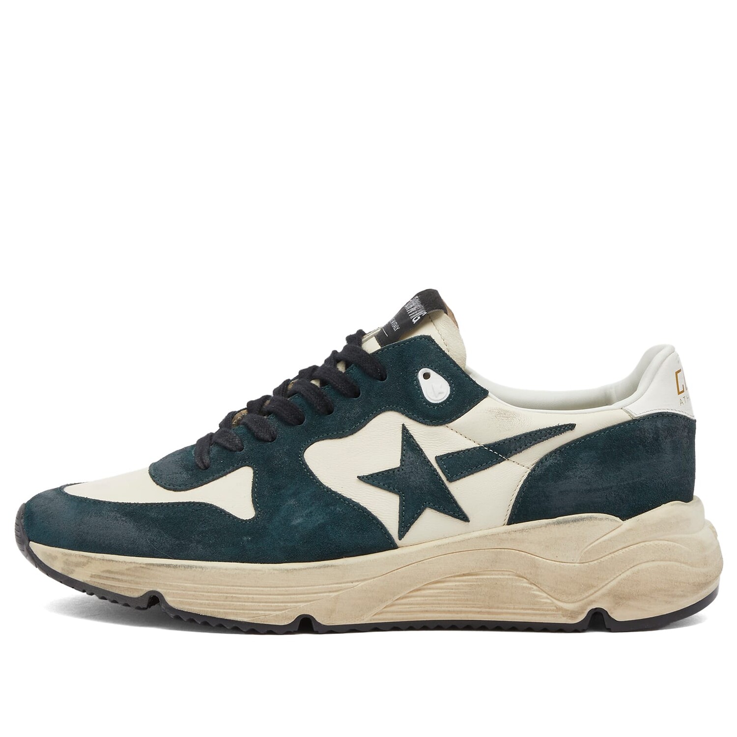 

Кроссовки Golden Goose Running Suede Sneaker, цвет Dark Green & White