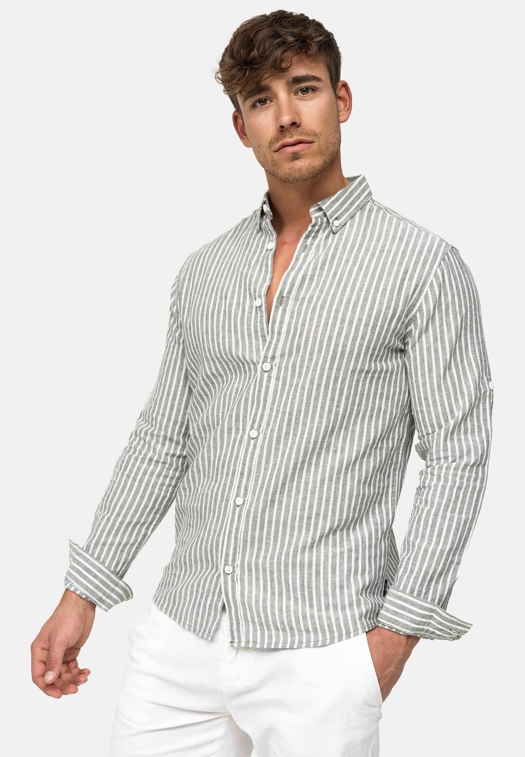 

Рубашка LANGARM BRAYDEN INDICODE JEANS, цвет beetle