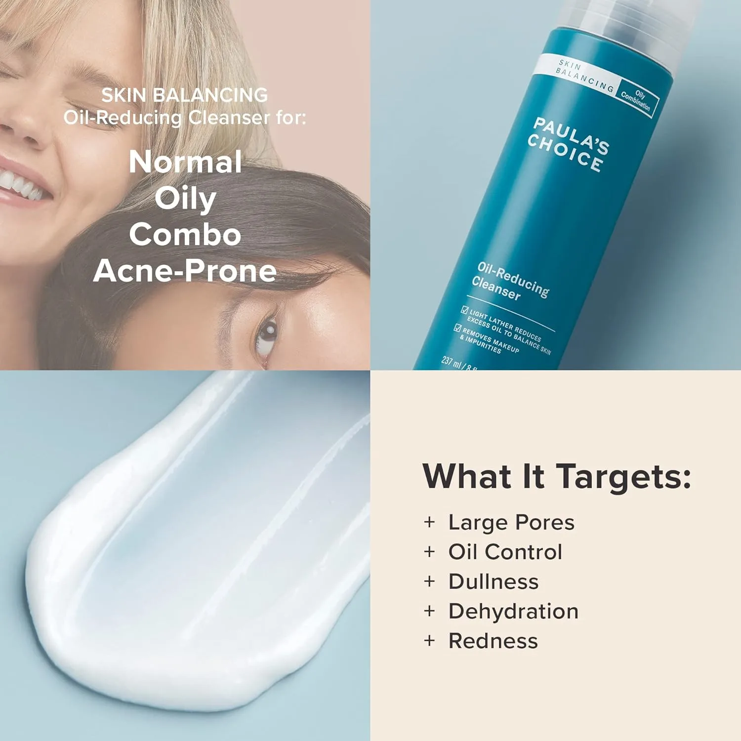 Лосьон Paula's Choice — Очищающее средство для лица SKIN BALANCING с алоэ вера, кокосом и глицерином, 237 мл — фото 3