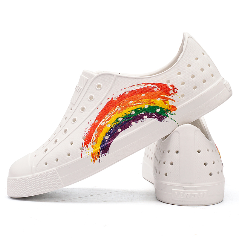 CRAZY ATIV Клоги унисекс разноцветные радужные, цвет Multicolor Rainbow — фото 4