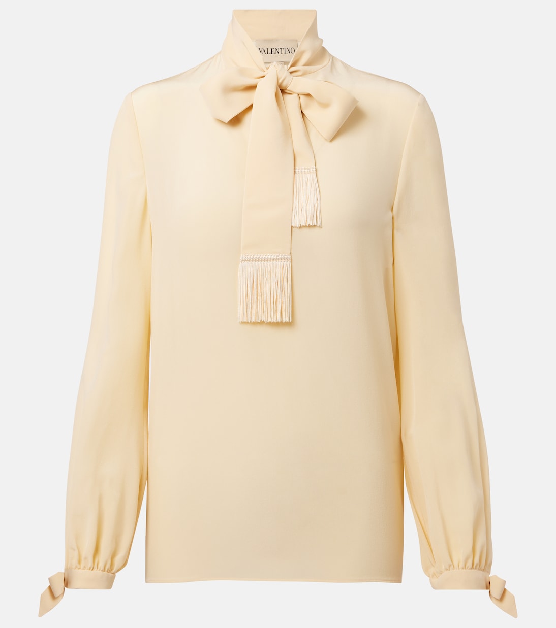 

Рубашка из шелкового крепа с бантом Valentino, Betulla