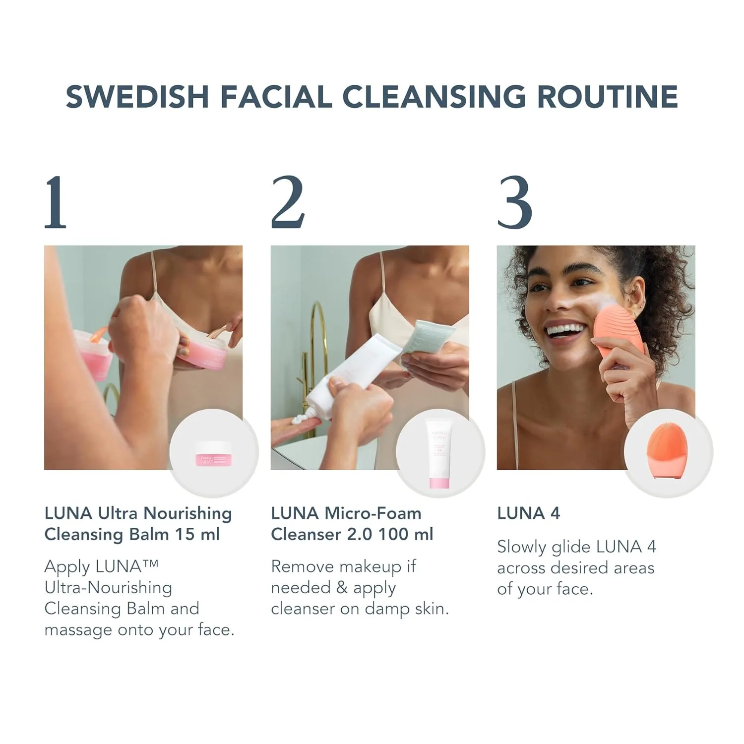 Foreo Luna 4 щетка для очищения лица, массажер для упругости кожи, антивозрастной уход, усиливает впитывание косметики, простой уход за кожей, Set — фото 2