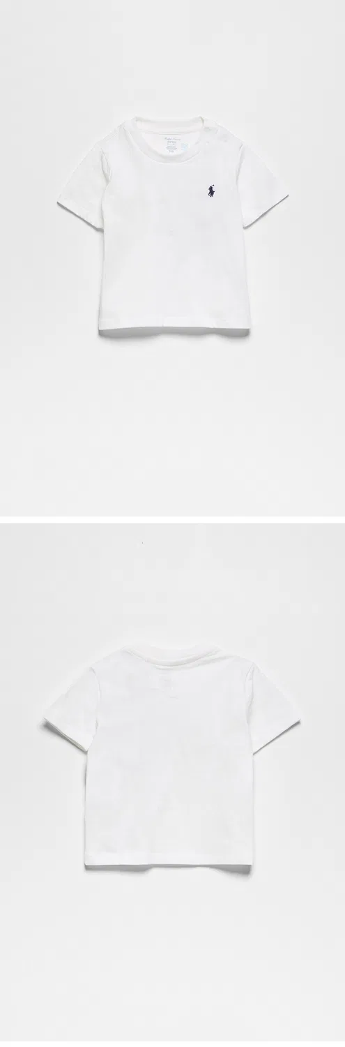 Детская футболка с круглым вырезом белая от Polo Ralph Lauren Children — фото 3