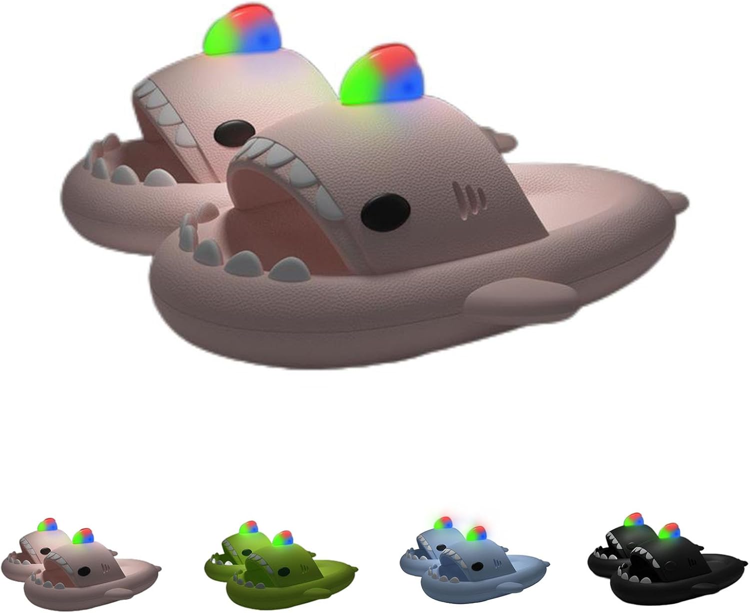 

Тапочки Zureto Luminous Shark, летние новинки с открытым носком, антискользящие, для пляжа, бассейна и душа, унисекс, розовый