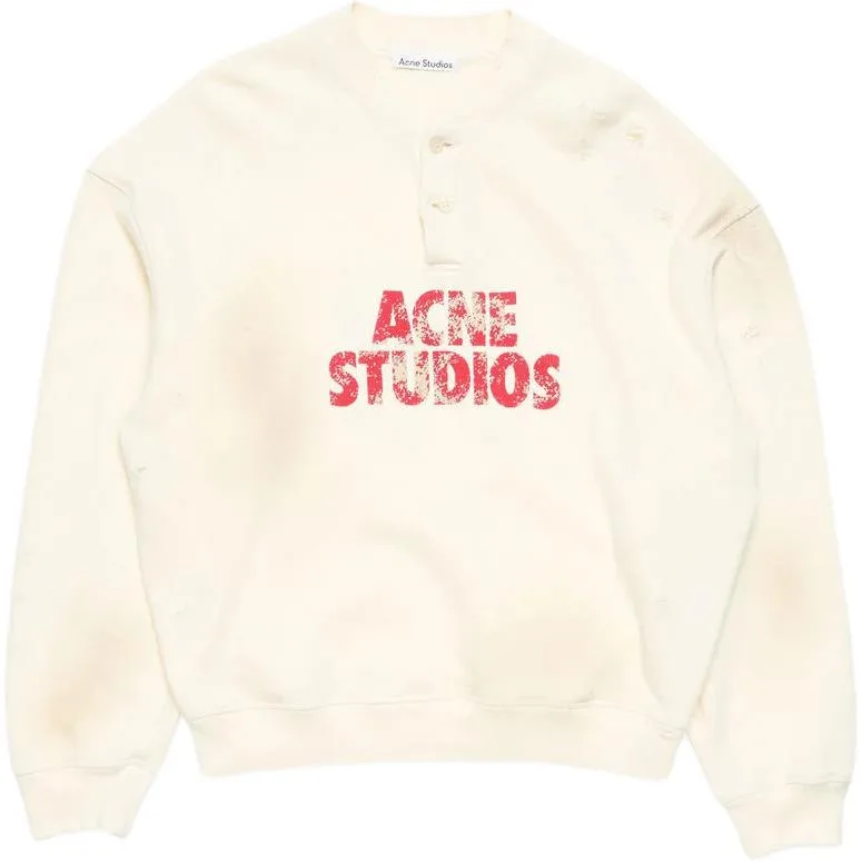 Свитшот с логотипом Acne Studios, экрю