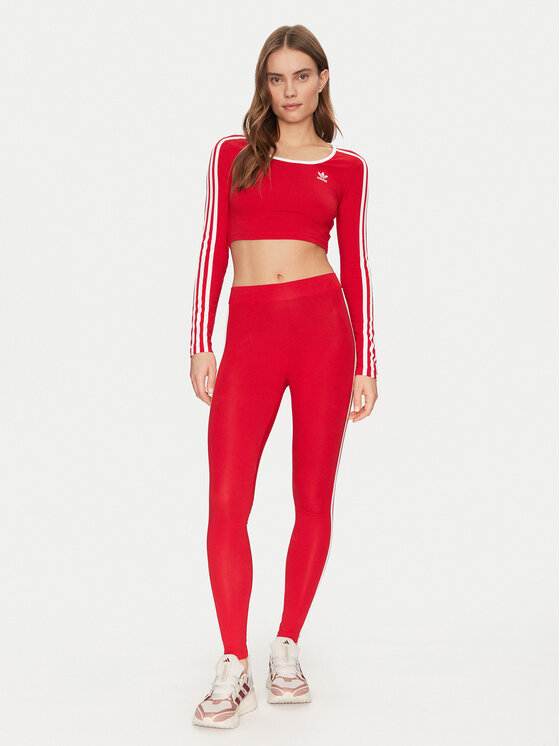 Блузка облегающего кроя adicolor 3-Stripes JD4626 Adidas, красный — фото 2