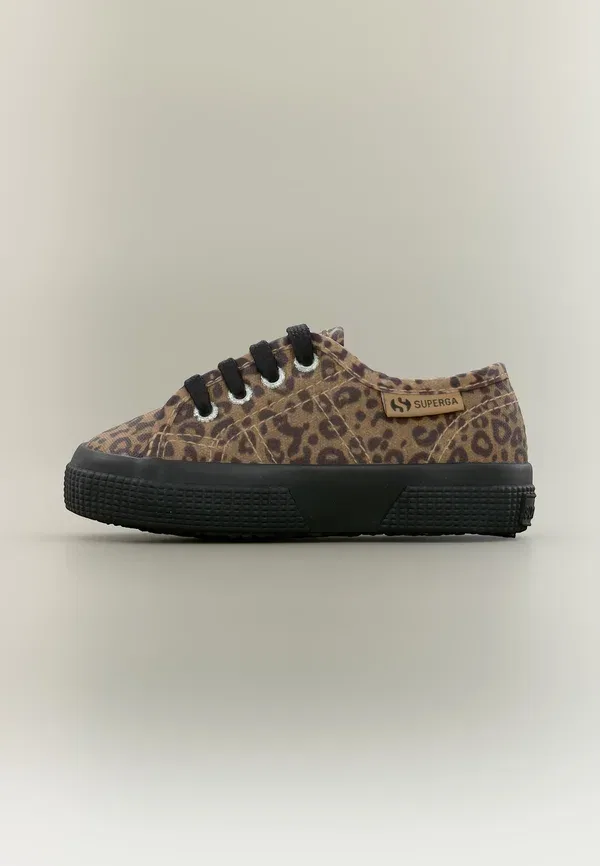 Детские кроссовки Superga 3750 kids leopard print leggera baby shoes, черно-бежевый