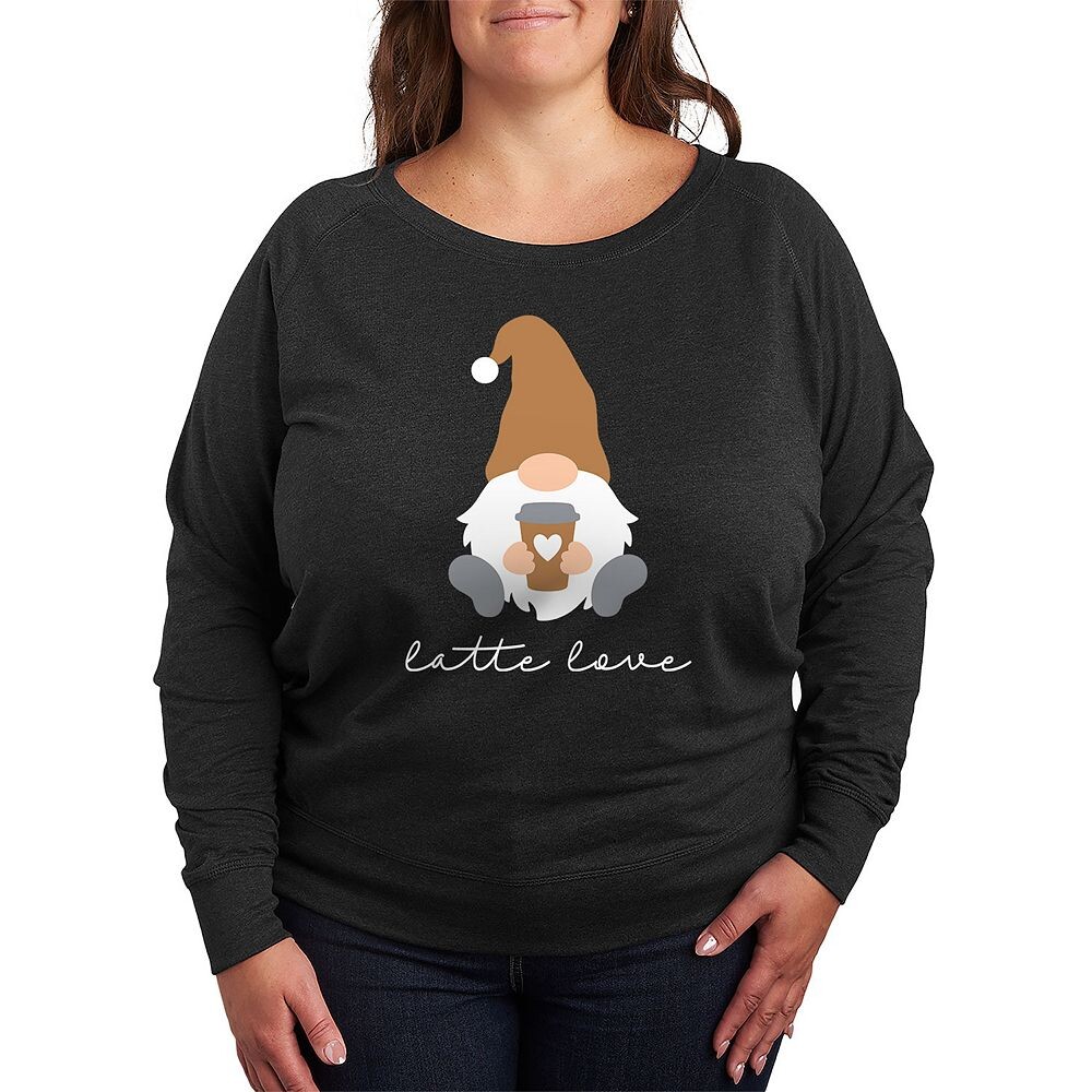 

Легкий свитшот из френч терри размера плюс Gnome Latte Love Licensed Character, цвет Heather Charcoal