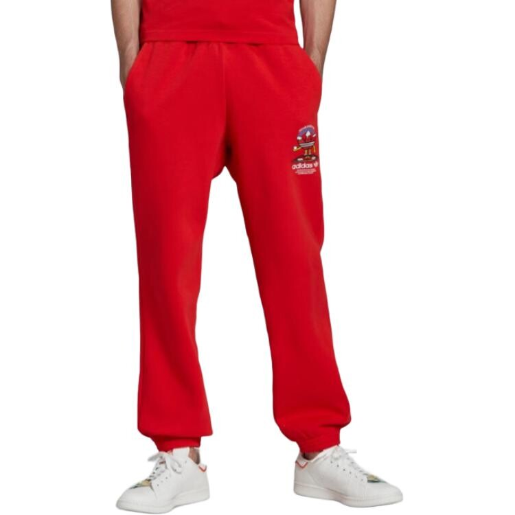 CHRISTMAS Трикотажные спортивные штаны унисекс красные Adidas Originals, красный — фото 2