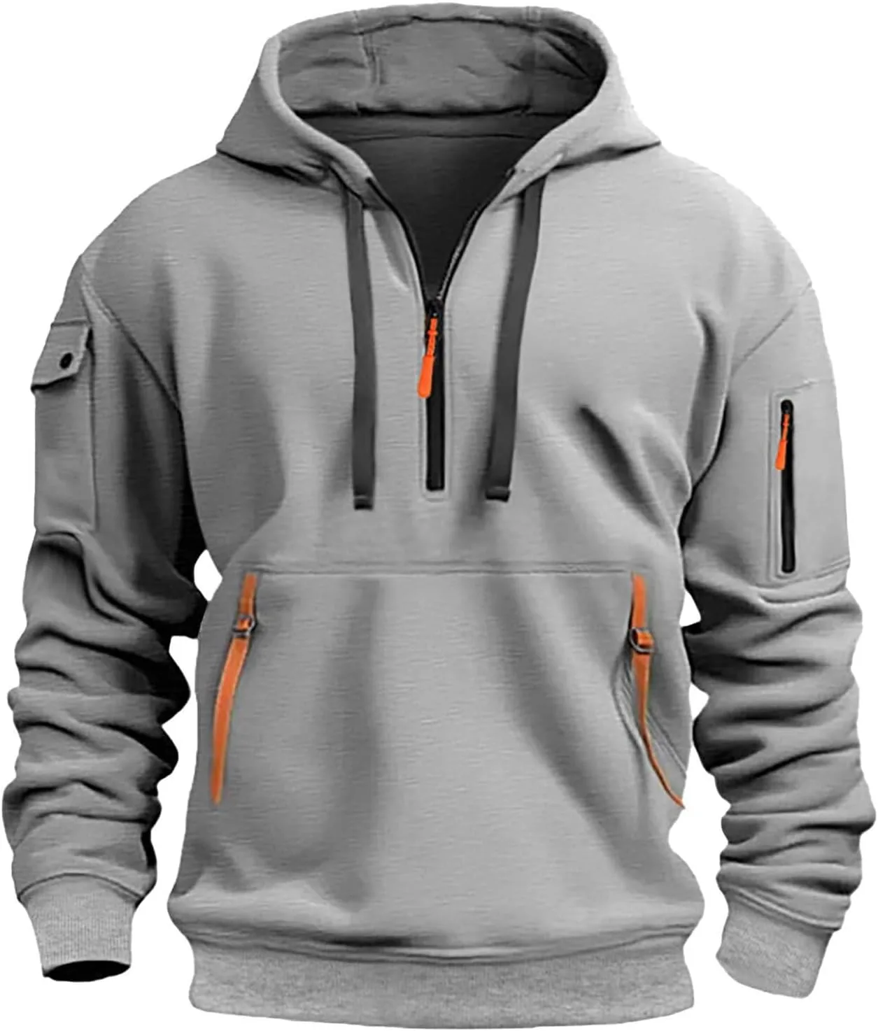 

Мужской худи с четвертью молнии Vintage Tactical Oversized Lolvmvchi