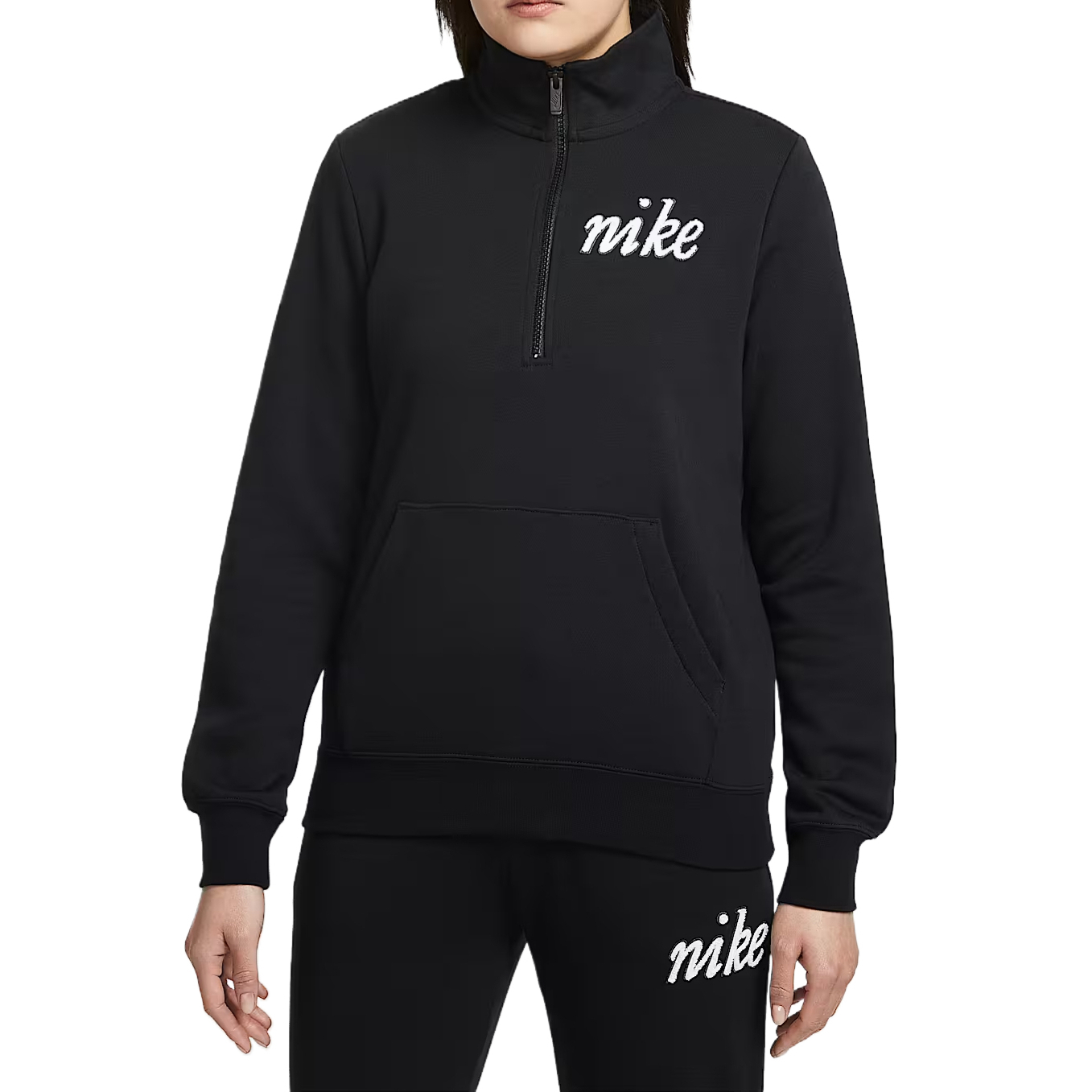 

Спортивный свитшот Club для женщин Nike, черный/coconut milk