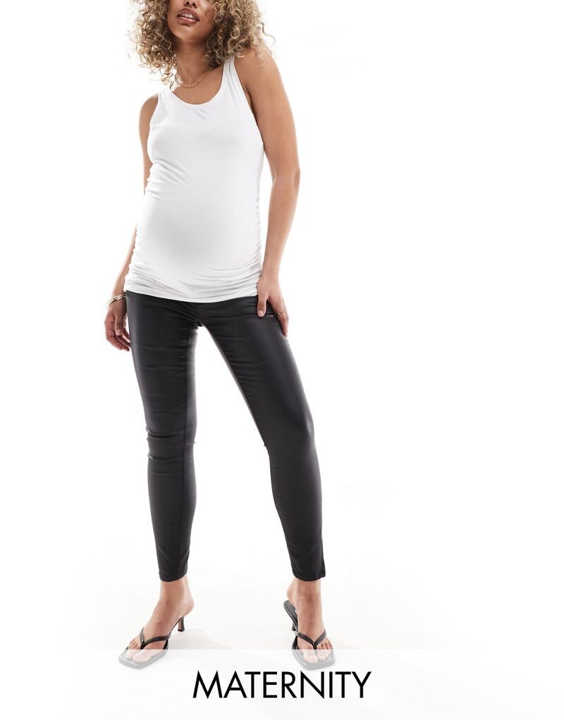 

ONLY Maternity – Kendell – Джинсы скинни черного цвета с покрытием