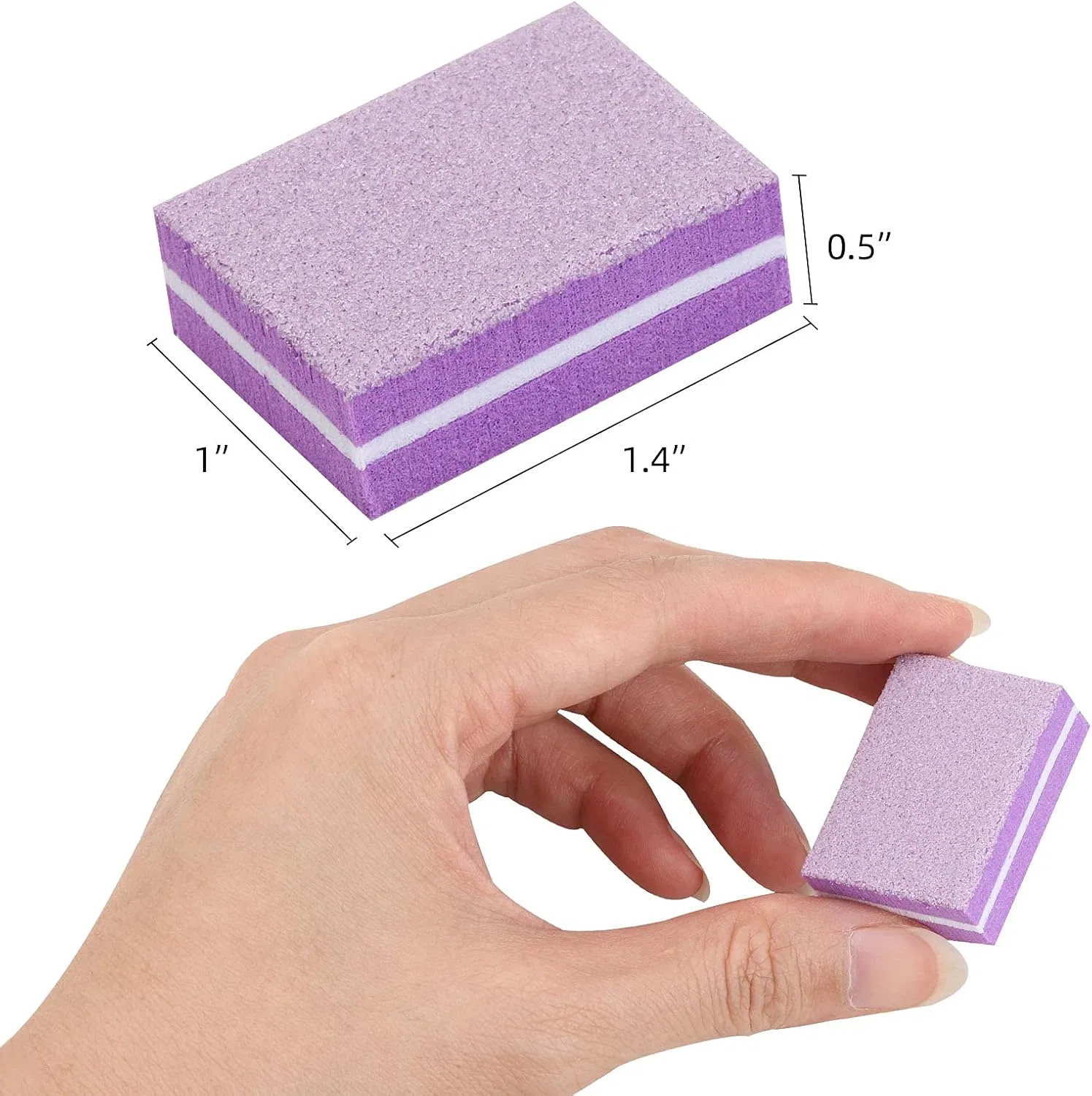 Мини-бафы для ногтей 180/100 грит, фиолетовые, 50 шт. Acdesign — фото 2