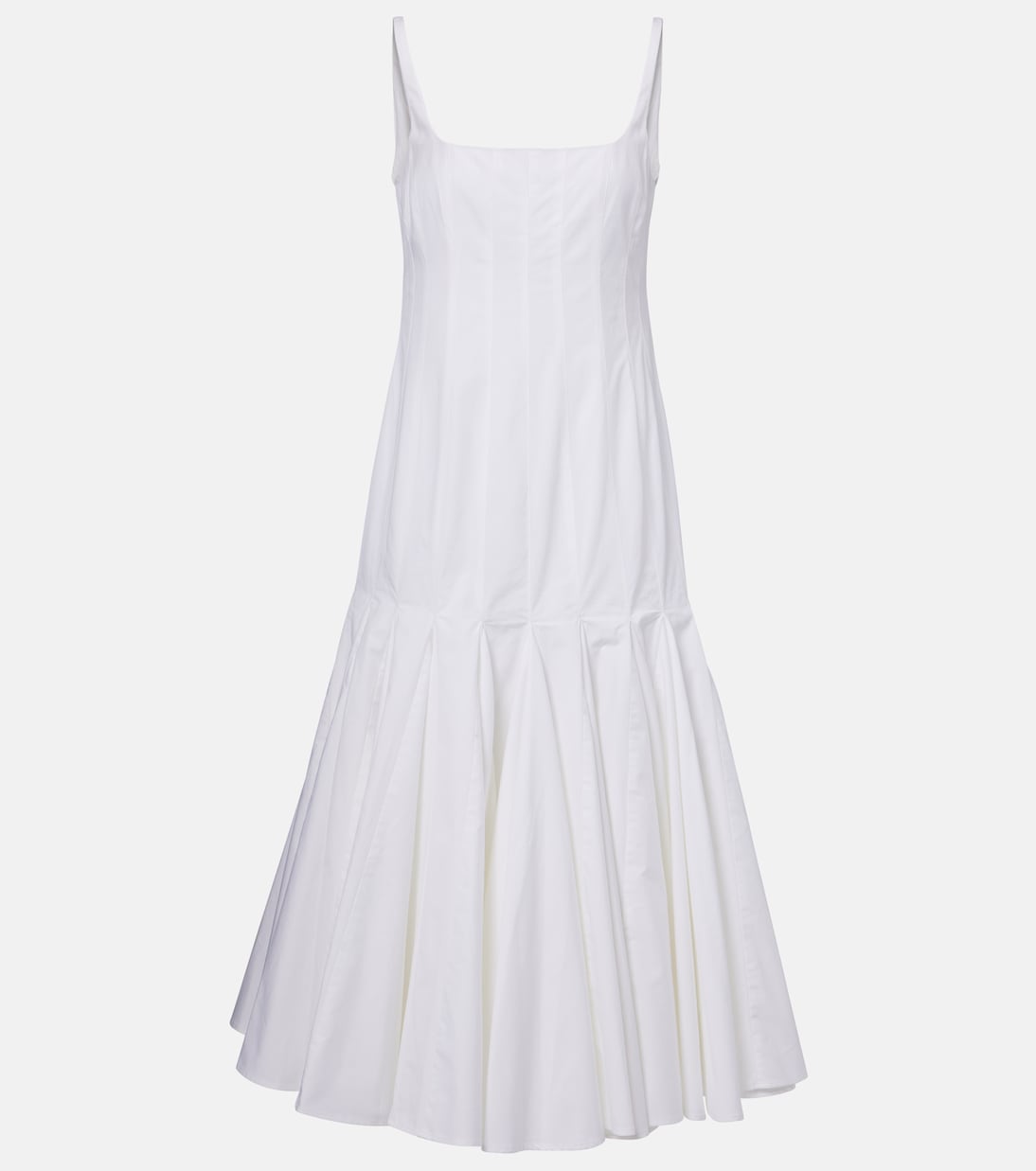 

Платье миди из хлопкового поплина агавы Jacquemus, белый