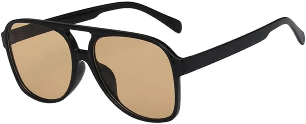 

Модные женские солнцезащитные очки в стиле ретро, ​​мужские синие и желтые, с защитой от УФ-излучения UV400, трендовые солнцезащитные очки UUPTTPL, Black Champagne