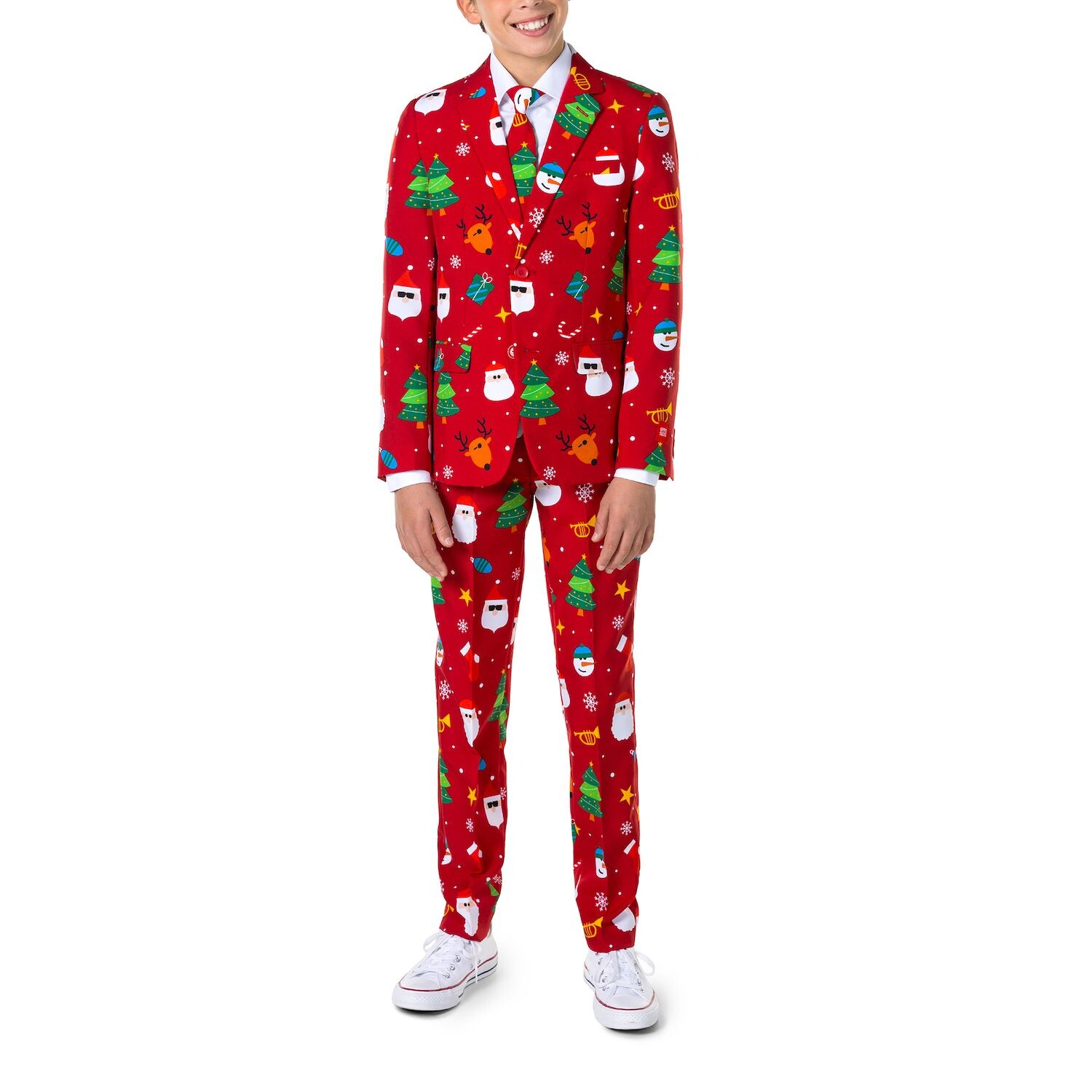 Праздничный костюм OppoSuits с курткой, брюками и галстуком для мальчиков 2–16 лет OppoSuits, красный — фото 3