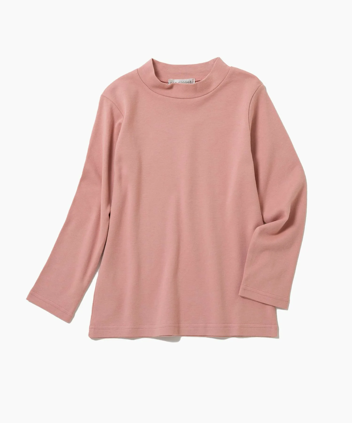 Простая футболка с высоким воротником Ever Closet, Smoke Pink — фото 3